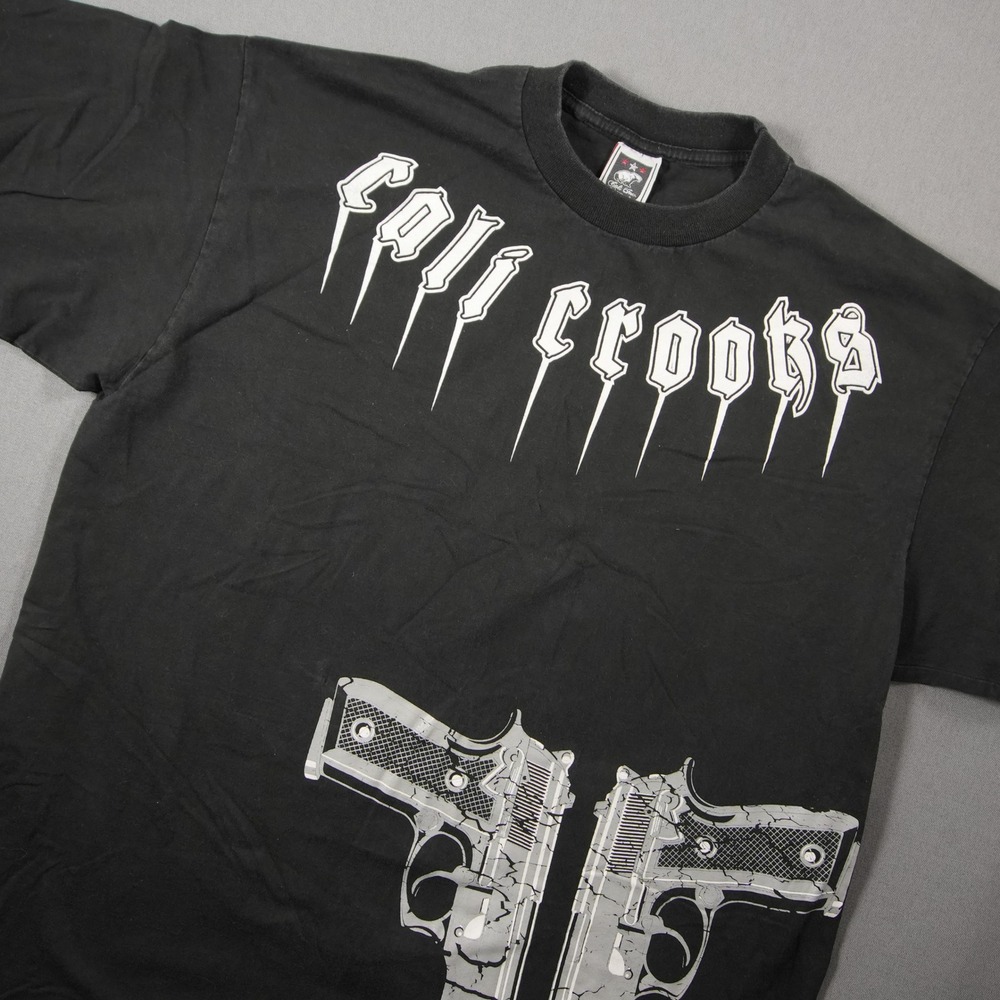 Y2K Cali Crooks Gothic West Coast Tattoo Skater Men T-Shirt 2XL Grunge